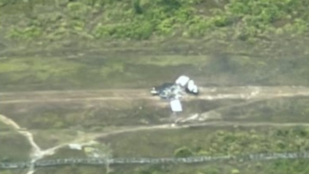 An image reportedly of the wreckage of the plane in West Papua. Picture: Twitter/Partaisocmed