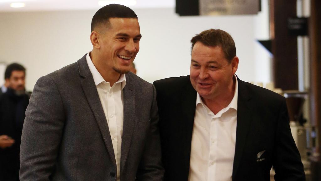 Canterbury bound Steve Hansen is very tight with Sonny Bill Williams. Picture: AFP/Michael Bradley