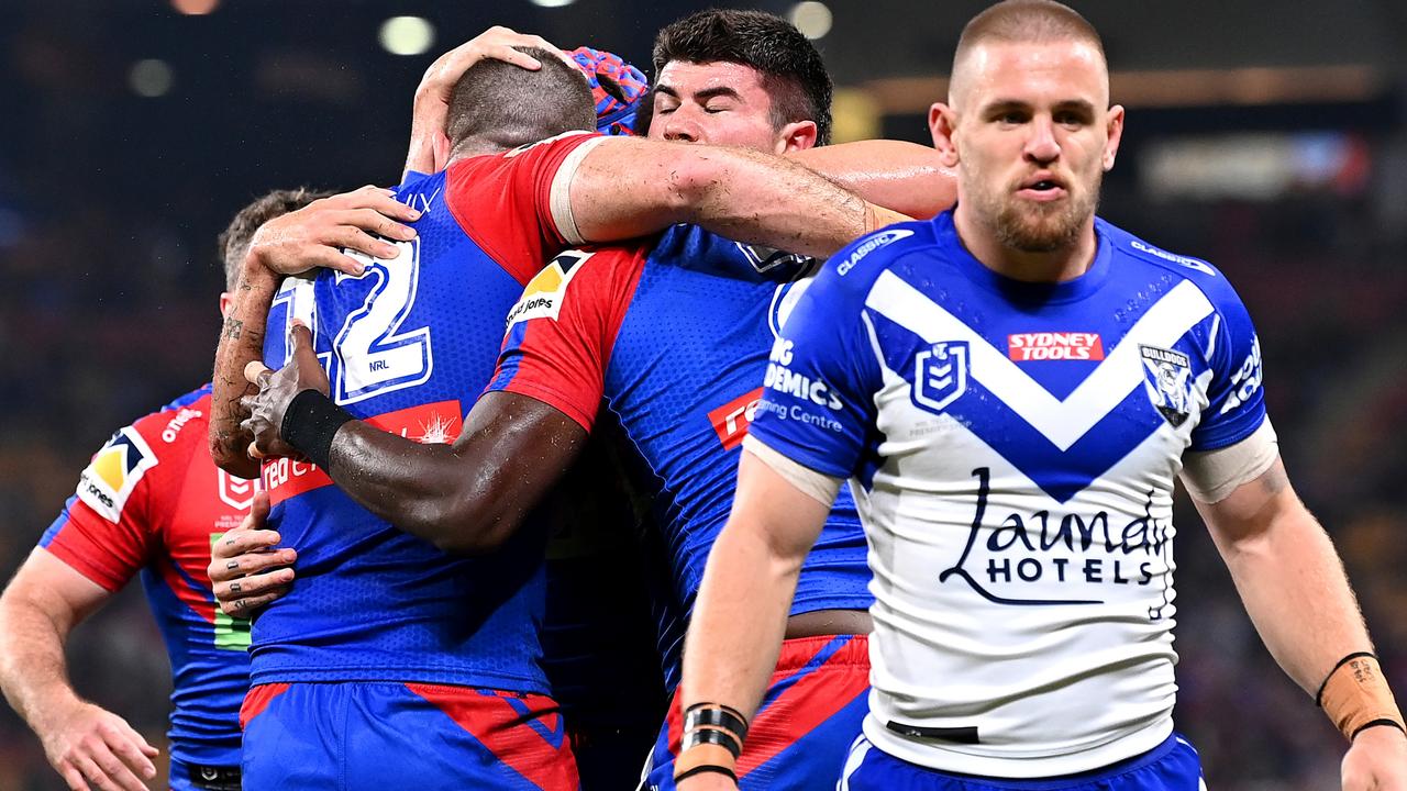 Things are going from bad to worse at the Bulldogs, after a horror performance against the Knights. Picture: Getty Images.