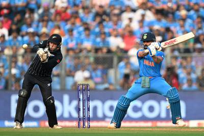 Virat Kohli hit his 50th ODI century as India posted 397-4 against New Zealand at the Wankhede Stadium in Mumbai. AFP