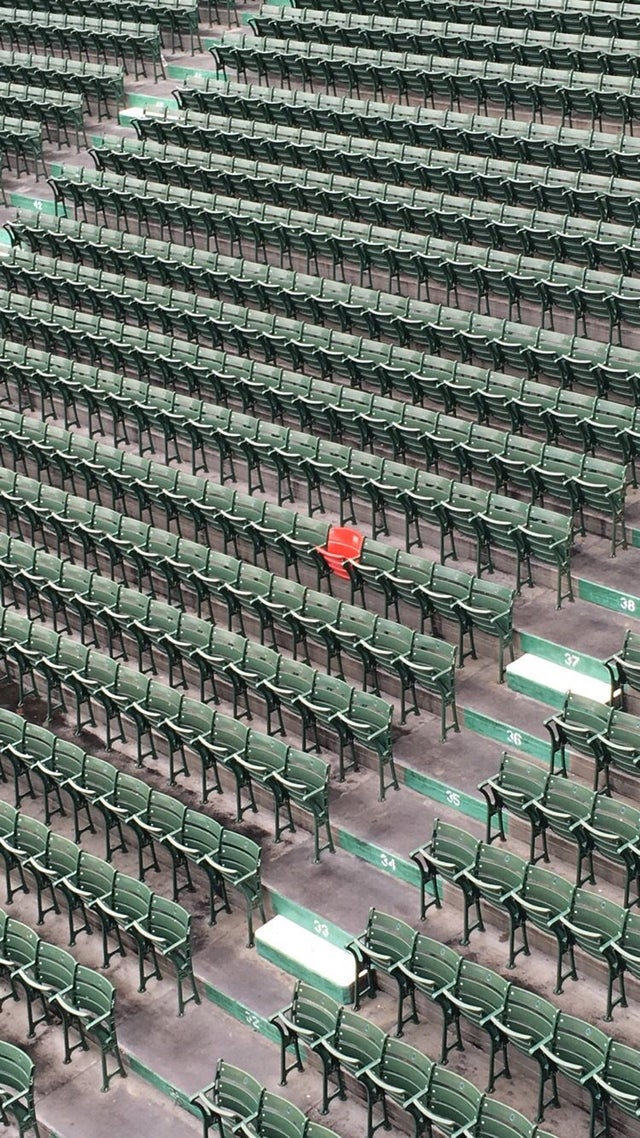At Fenway Park in Boston there is a lone red seat to signify the longest home run ever hit the...jpg