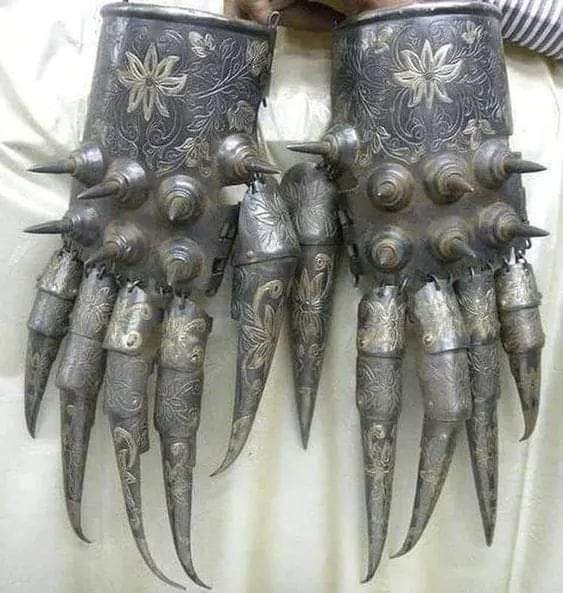 Persian Warrior Gloves, possibly from Safavid Dynasty in the 1500s..jpg