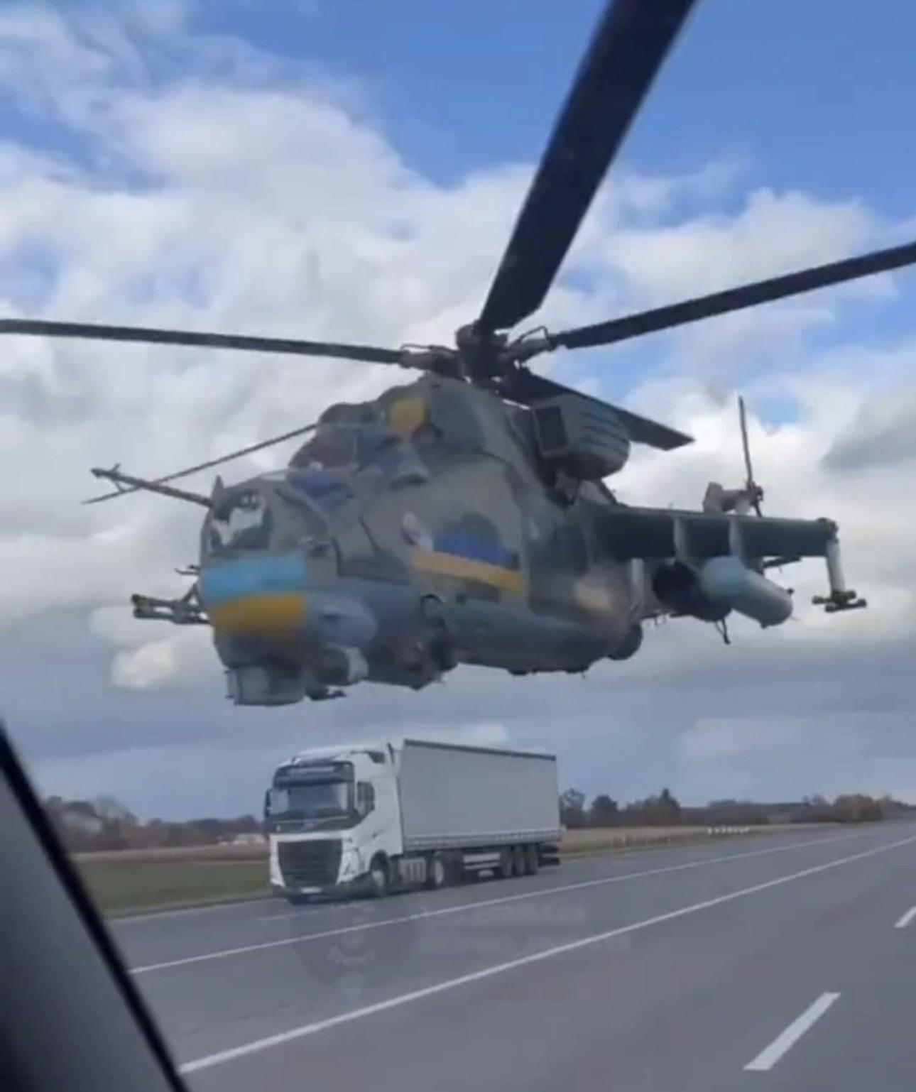 Ukrainian helicopter flying with freeway traffic to avoid Russian radar.jpg