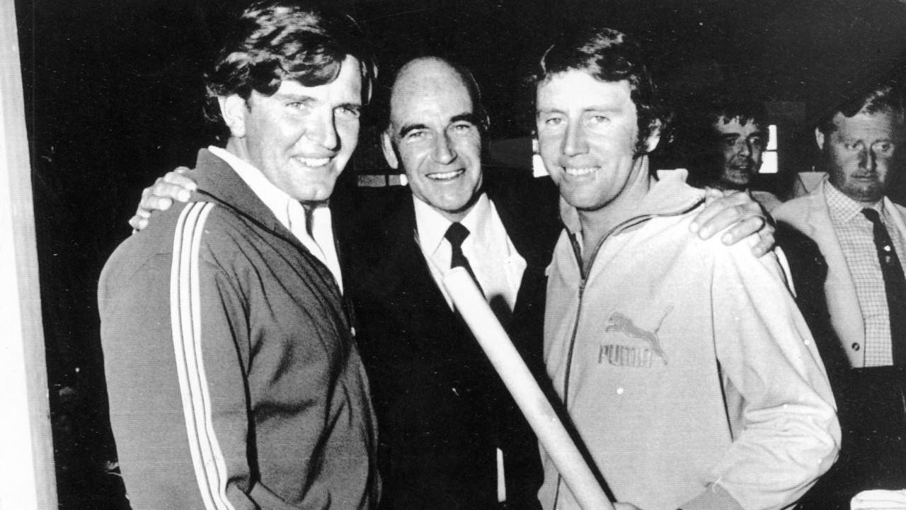 Keith Stackpole with manager Ray Steele and Ian Chappell.