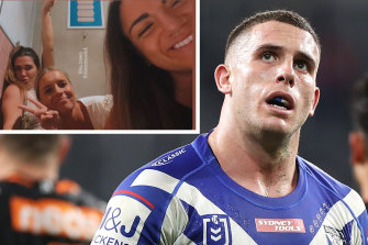 The Bulldogs forward was fined $10,000 for his night out with childhood friend Millie Boyle.