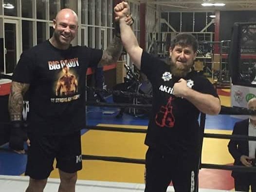 Lucas Browne with Ramzan Kadyrov in 2016.