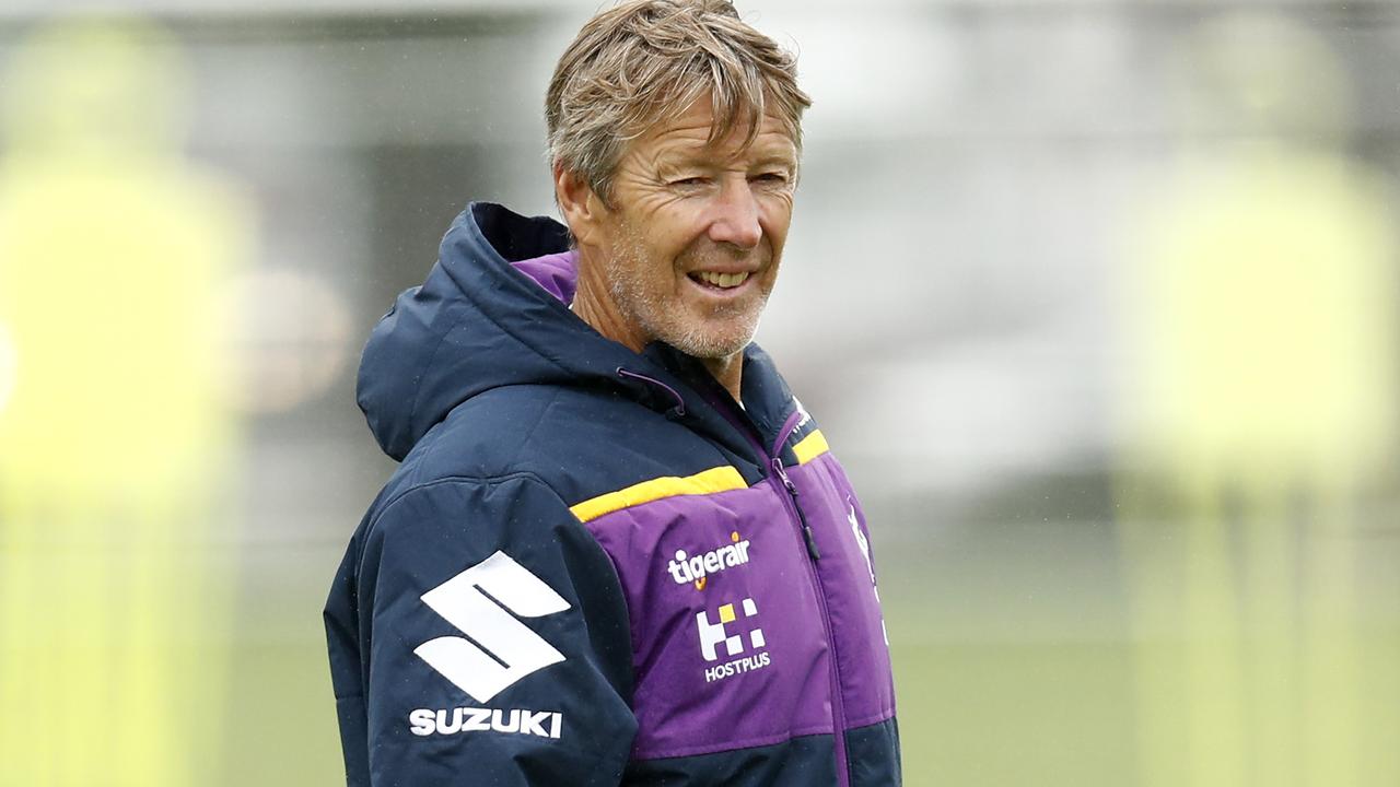 Craig Bellamy looks on during a Melbourne Storm training session