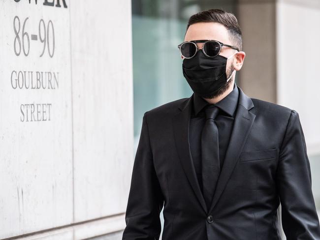 He covered his face with a mask and sunnies during the trial. Picture: NCA NewsWire / James Gourley