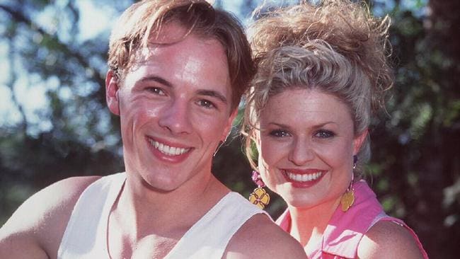 Teen heart-throb Brummer and Emily Symons on the Home and Away set.