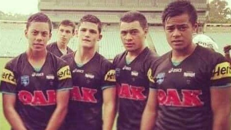 Jarome Luai and Nathan Cleary’s (both left) halves partnership started way back during their time together in Penrith’s Harold Matts team.