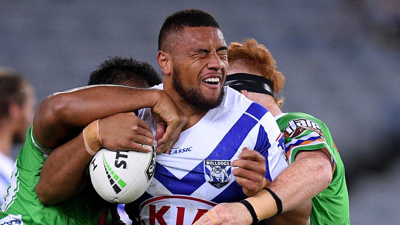 Bulldogs prop Ofahiki Ogden has given the NRL another black eye. Picture: AAP Image/Dan Himbrechts