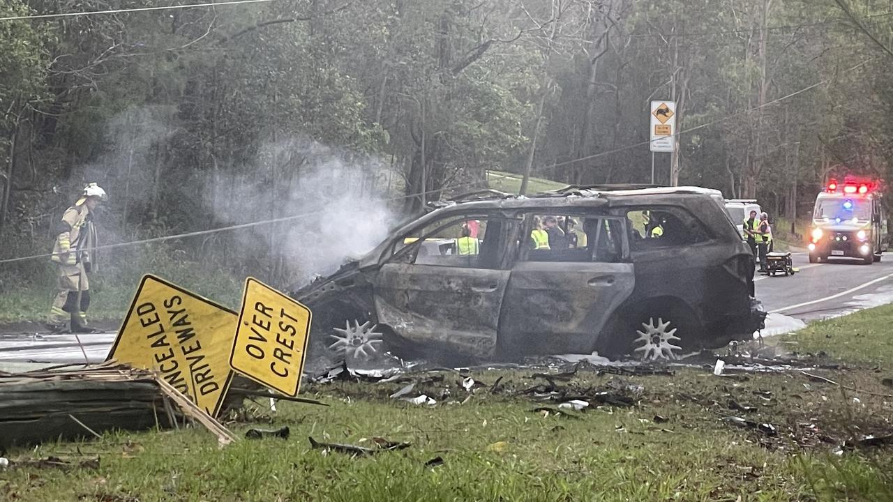 Three people died in the fiery crash.