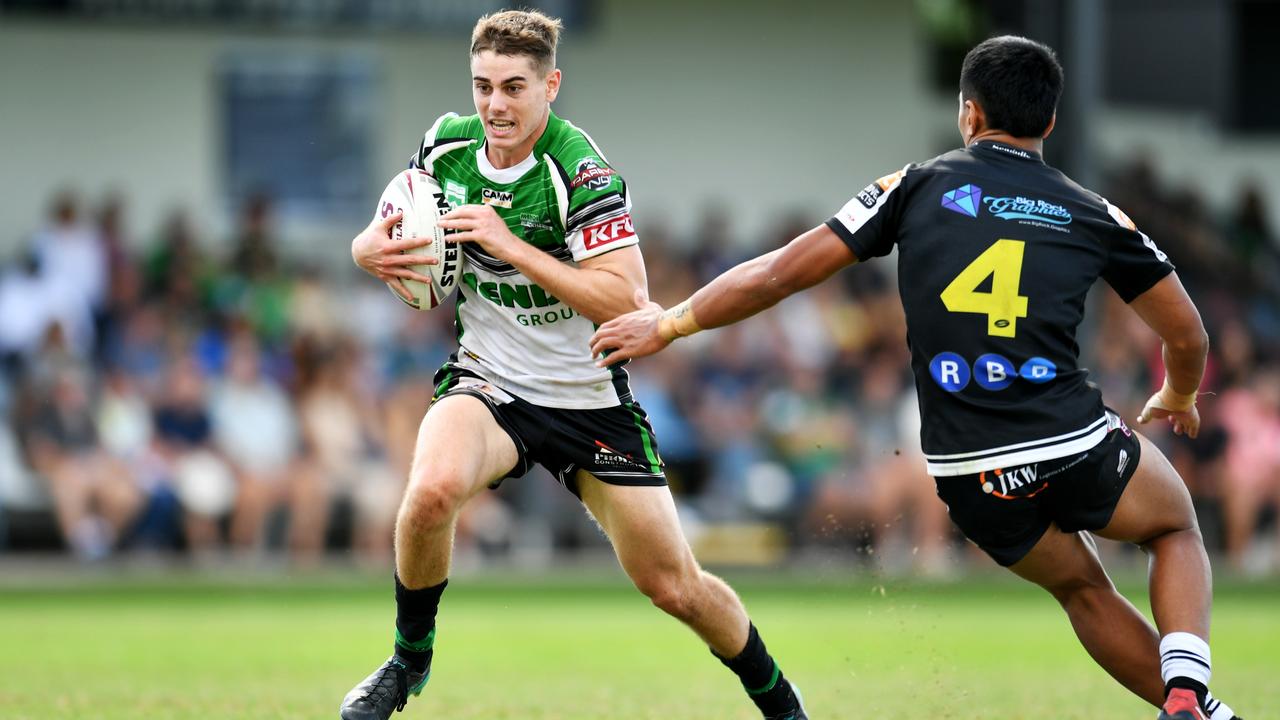 Duffy challenges the line in the Mal Meninga Cup Under-18 grand final in 2021. Picture: Alix Sweeney