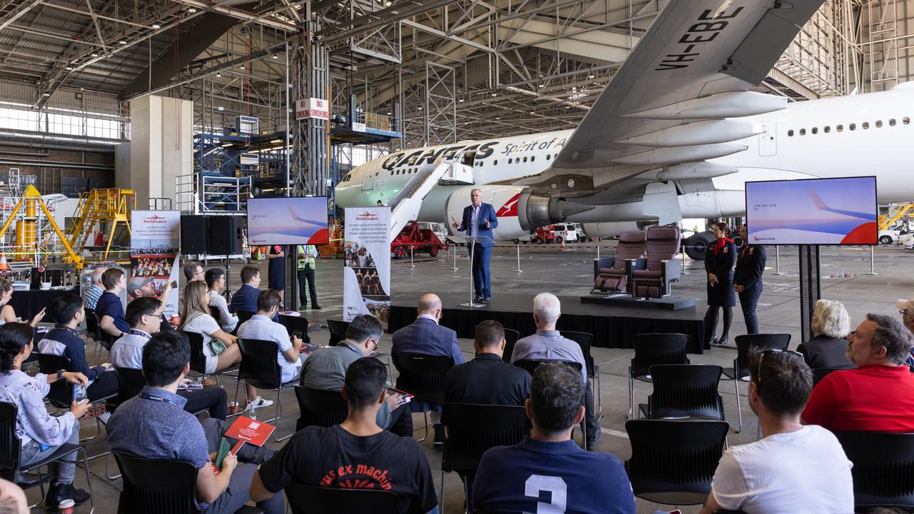 Frequent flyers and aviation enthusiasts were invited to an open house in Qantas’ Hangar 96 at Sydney Airport to inspect and bid on items from the aircraft.