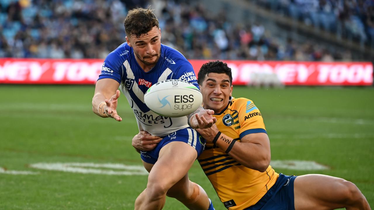 Schoupp has impressed during his time at Canterbury, but the Bulldogs are battling with salary cap pressure. Picture: NRL Photos.