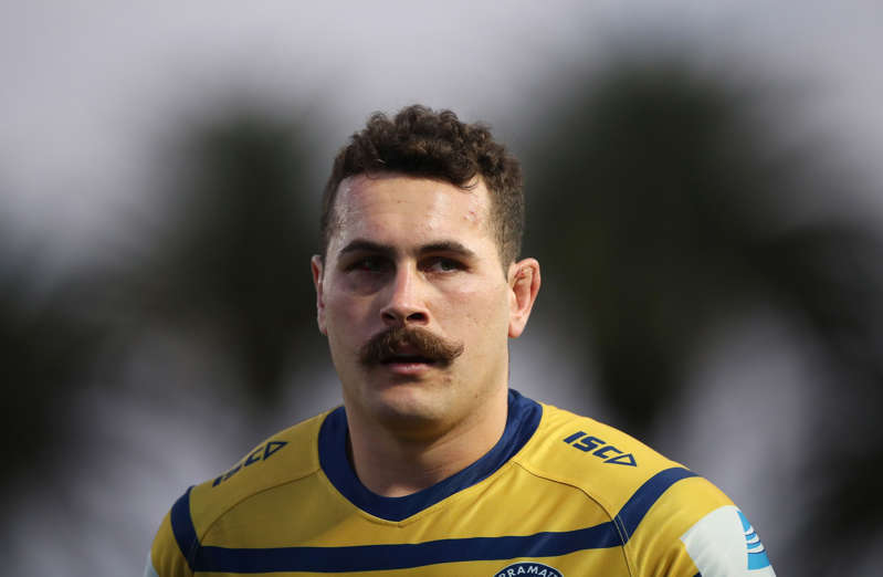 GOSFORD, AUSTRALIA - SEPTEMBER 06: Reagan Campbell-Gillard of the Eels looks on during the round 17 NRL match between the New Zealand Warriors and the Parramatta Eels at Central Coast Stadium on September 06, 2020 in Gosford, Australia. (Photo by Mark Kolbe/Getty Images)