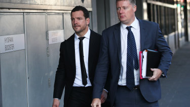 Mullen arrives at court in Newcastle last year after being charged with drug offences.
